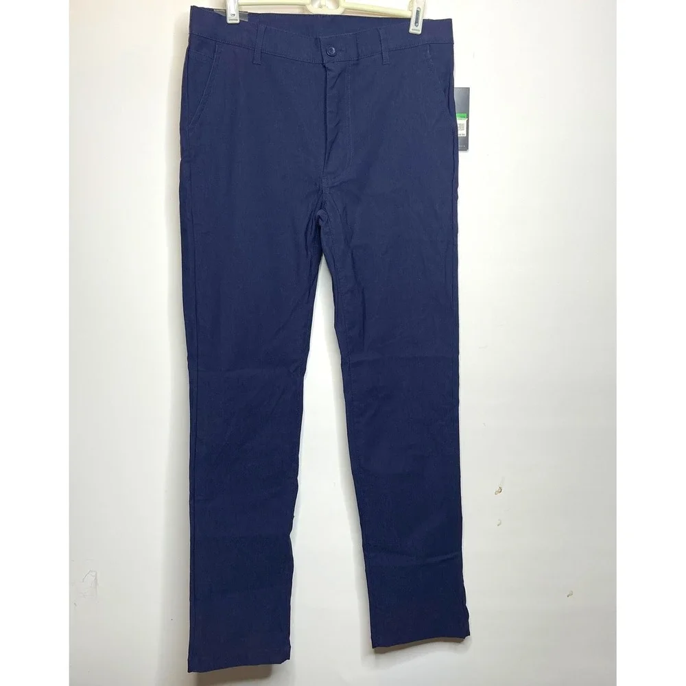 NWT GALAXY BY HARVIC MEN'S CHINO SLIM FIT CASUAL STRETCH PANTS NAVY